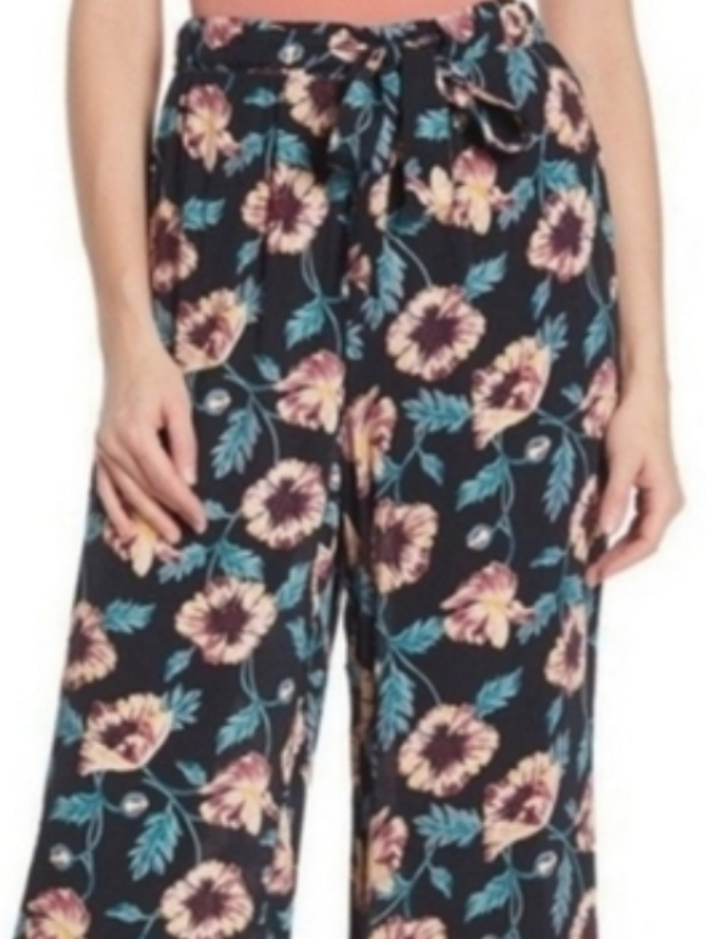 NWT! Chic Spring Resort Floral Women's Boho Relaxed Wide-Leg Ravenel Pant Small - Picture 14 of 15